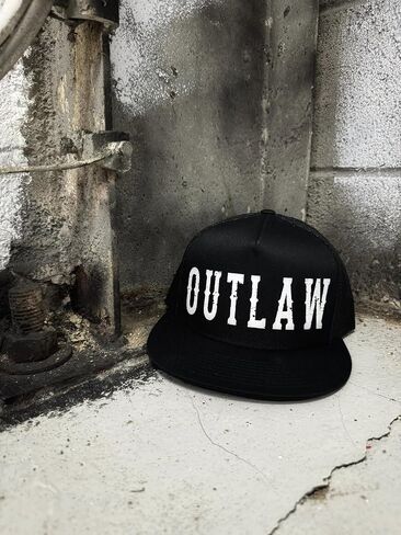 The Drive Clothing "Outlaw Hat for Men & Women | Funny Offensive Fitted Baseball Cap | Structured Streetwear Hat | Bold Statement Urban Casual Headwear | Black in Saudi Arabia