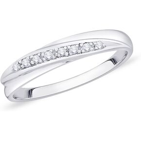 KATARINA Diamond Anniversary Wedding Band Stackable Ring in Sterling Silver (1/20 cttw, G-H, I2-I3)