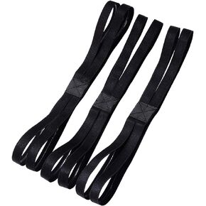 Shappy 3 Pieces Double-Straps Sport Headbands Elastic Hairband Non-Slip Sweatband for Women or Men, Black