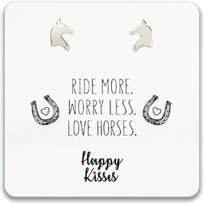 Horse Earrings, Cute Stud Set for Women and Girls – Horseback Riders Design with Message Card