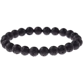 Men Women 8mm Lava Rock Bracelets Mens Beaded Jewelry Diffuser Elastic Yoga Agate Beads Bangle