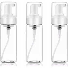 Foaming Dispenser Bottle,3Pcs 7oz/200ml Transparent Empty Spray Bottles Plastic Foam Pump Bottle Travel Soap Bottle Soap Foam Bottle Portable Foam Bottle for Hand Soap,Lash Cleanser