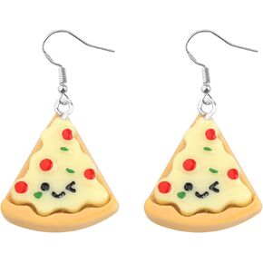 Gzrlyf Hamburger Earrings French Fries Pizza Dangle Earrings Dangle Funny Food Earrings Burger Pizza Lover Gifts for Women