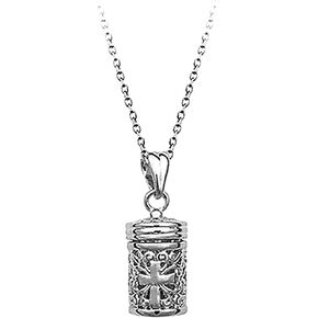Prayer Box Tubular Shaped with Cross Pendant Hollow Style Unisex Locket Necklace Fashion Jewelry in Saudi Arabia