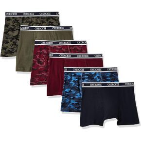 CHEROKEE Boys' Little 6-Pack Tag-Free Cotton Performance Boxer Brief Underwear
