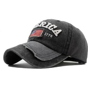 Embroidery American Flag Baseball Cap for Men Women Vintage Washed Distressed Cotton Adjustable USA Dad Hat