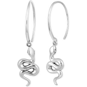 Boma Jewelry Sterling Silver Snake Pull Through Hoop Earrings