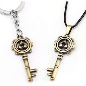 2 Piece Set: Zelda Key Keychain and Zelda Key Necklace