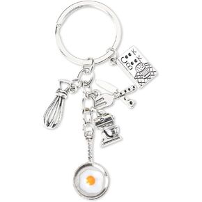 Culinary Chef Baking Gifts for Women Men Students Cooker Keychain for Baker Christmas Birthday Gift for Chef Bake Cook Lover Gifts Accessories favors Cook Book Kitchen Utensils Chef Key Chain