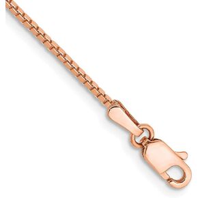 Solid 14K Rose Gold 1.10mm Box Link with Lobster Lock Chain -7.0" 8.0"