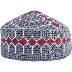 Kufi Men's Unisex Skull Cap Colorful Women's Solid Hat Hand Embroidered Kufi Caps Knitted Beanie Summer Headwear