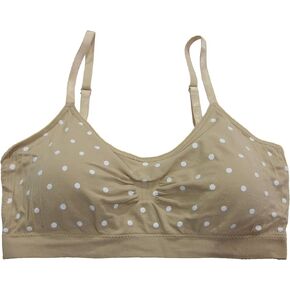 Coobie Seamless Scoopneck Bra,Nude/White Polka Dot,Full Size