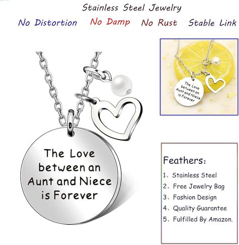 عقد بقلادة على شكل قلب من اللؤلؤ للعمة وابنة الاخ - الحب بين العمة وابنة الاخ هو الابد in Kuwait