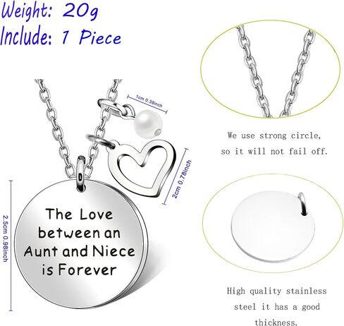 عقد بقلادة على شكل قلب من اللؤلؤ للعمة وابنة الاخ - الحب بين العمة وابنة الاخ هو الابد in Kuwait