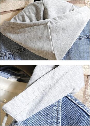 سترة Idopy الرجالية الكاجوال من الدنيم بدون أكمام مع غطاء للرأس in Kuwait