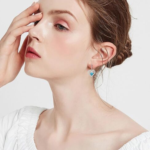 Infinity Love Heart Turquoise Dangle Earrings for Women, Sterling Silver Hypoallergenic Earrings Birthday Christmas Jewelry Gifts for Women Girls Mother Daughter Wife Mom Girlfriend Her in Kuwait