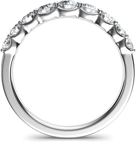 خاتم زفاف بريفيلي 18 قيراط مطلي بالذهب الأبيض 925 من الفضة الإسترليني 0.75 قيراط من الماس المويسانتي المقلد للنساء in Kuwait