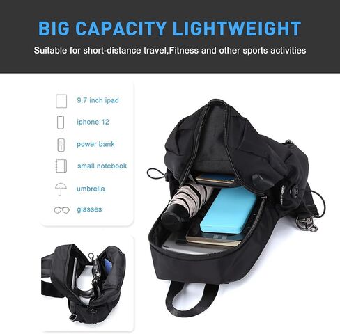 شنطة ظهر كروس صغيرة سوداء للرجال والنساء in Kuwait