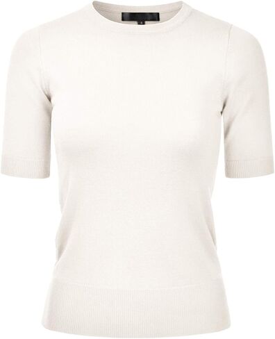 بلوفر نسائي من EIMIN برقبة دائرية 1/2 كم مقاس نحيف (S-XL) in Kuwait