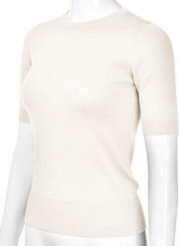 بلوفر نسائي من EIMIN برقبة دائرية 1/2 كم مقاس نحيف (S-XL) in Kuwait