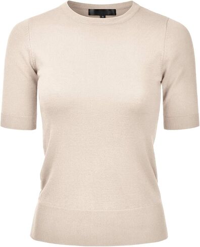 بلوفر نسائي من EIMIN برقبة دائرية 1/2 كم مقاس نحيف (S-XL) in Kuwait