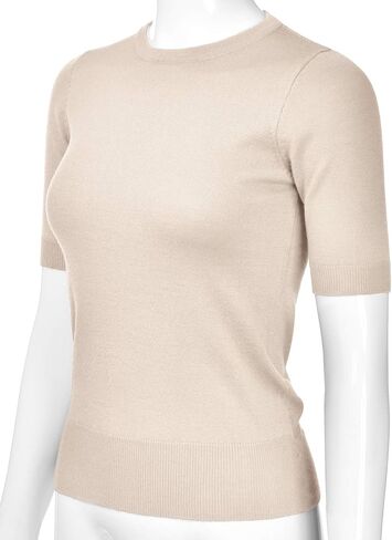 بلوفر نسائي من EIMIN برقبة دائرية 1/2 كم مقاس نحيف (S-XL) in Kuwait