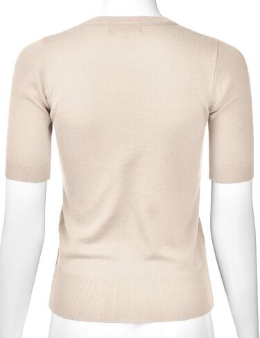 بلوفر نسائي من EIMIN برقبة دائرية 1/2 كم مقاس نحيف (S-XL) in Kuwait