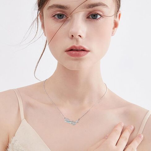 HUKKUN Airplane Necklace 925 Sterling Silver Travel Necklace for Women Airplane Jewelry Gifts for Stewardess Flight Attendants Pilots in Saudi Arabia