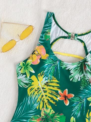 بدلة سباحة نسائية من قطعة واحدة بطباعة استوائية من Verdusa بأربطة من الخلف in Kuwait