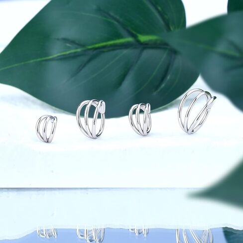 COCHARM Helix Daith Earring 16g Cartilage Helix Hoop Earring Triple Double Hoop Nose Ring Surgical Steel for Women Men 6/8/10/12mm in Saudi Arabia