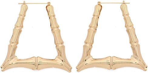 3-5 Pairs Large Hollow Out Bamboo Geometric Round Love Heart Triangle Rectangle Hoop Earrings for Women Girls Punk Fashion Gold Plated Earrings Statement Jewelry Set in Kuwait