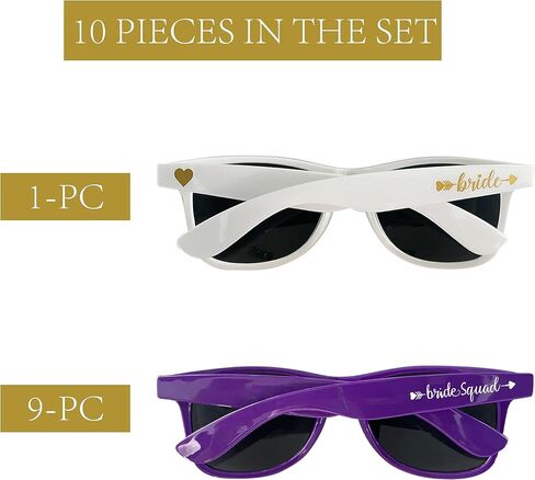 PartyGifts&beyond Bachelorette Sunglasses Womens 10Packs Bridesmaid Sunglasses Bachelorette Party Favors in Saudi Arabia