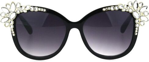 SA106 Womens Large Rhinestone Jewel Trim Plastic Butterfly Sunglasses in Saudi Arabia