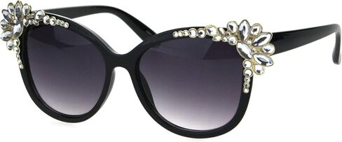 SA106 Womens Large Rhinestone Jewel Trim Plastic Butterfly Sunglasses in Saudi Arabia