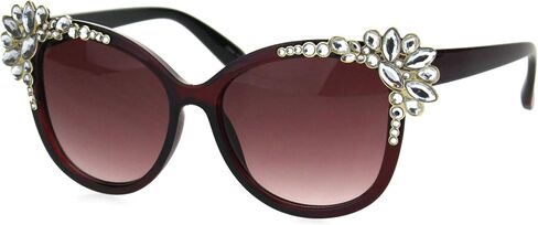 SA106 Womens Large Rhinestone Jewel Trim Plastic Butterfly Sunglasses in Saudi Arabia