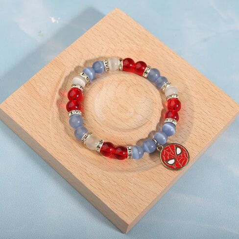 Spider Bracelet Spider Superhero Energy Stone Beaded Bracelet for Teen Girls Boys Man, Christmas Birthday Gifts Ideas Inspirational Charm Bracelets Jewelry for Son Daughter Friends in Saudi Arabia