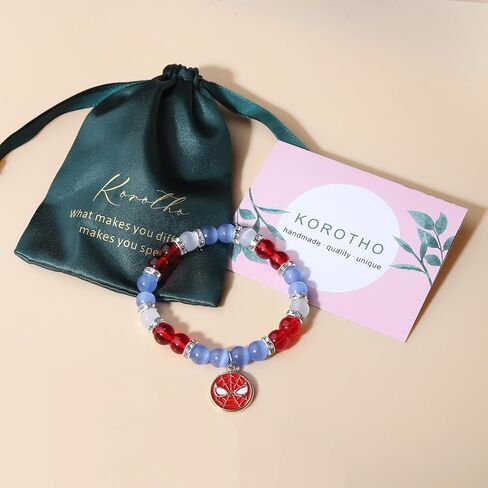 Spider Bracelet Spider Superhero Energy Stone Beaded Bracelet for Teen Girls Boys Man, Christmas Birthday Gifts Ideas Inspirational Charm Bracelets Jewelry for Son Daughter Friends in Saudi Arabia