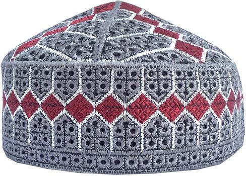 Kufi Men's Unisex Skull Cap Colorful Women's Solid Hat Hand Embroidered Kufi Caps Knitted Beanie Summer Headwear in Saudi Arabia