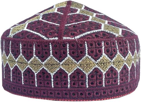 Kufi Men's Unisex Skull Cap Colorful Women's Solid Hat Hand Embroidered Kufi Caps Knitted Beanie Summer Headwear in Saudi Arabia