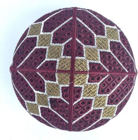 Kufi Men's Unisex Skull Cap Colorful Women's Solid Hat Hand Embroidered Kufi Caps Knitted Beanie Summer Headwear in Saudi Arabia