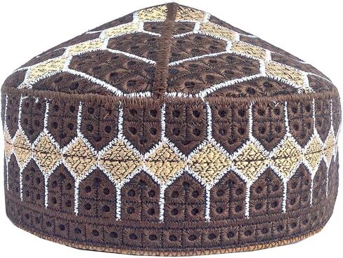 Kufi Men's Unisex Skull Cap Colorful Women's Solid Hat Hand Embroidered Kufi Caps Knitted Beanie Summer Headwear in Saudi Arabia