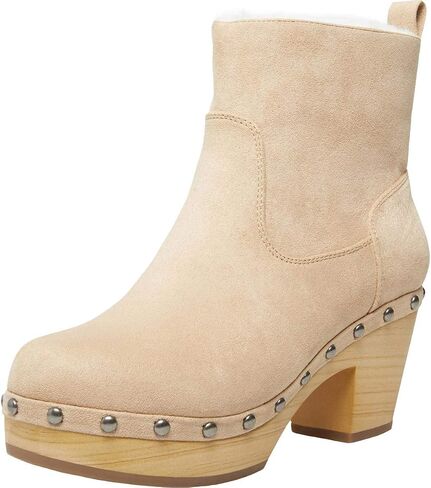 Madden Girl Women's Shoes Svet Faux Fur Closed Toe Ankle, Sand Fab, Size 9.0 in Saudi Arabia