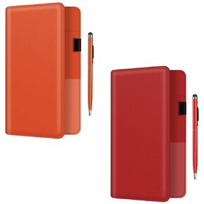 BVYA 2 Pcs A Set, Server Book for Waitress, 5x9 Inch Server Book with Zipper Pocket, Solid Candy Sweet Leather Server Wallet Organizer Fit Waitress Apron