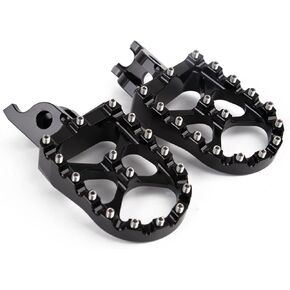 Rawsomes Wide CNC Motorcycle Foot Pegs Footrest for Yamaha PW50 1981-2019, PW80 1983-2017, TTR90 2000-2003, TW200 1987-2020 Black