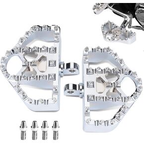 Goldfire 360° Roating MX Chopper Bobber Style Foot Peg Front Pegs Footrests MINI Floorboards Highway Pegs Fits for Motorcycle Harley Electra Glide Softail Dyna Chopper Sportster 883 (Chrome)