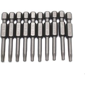 TMAX 7pc 1 Inch T27 Torx Bit Set - Quick Change Star Driver Bits for T27 (T-27) Screws and Heads