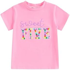 Sweet One/Two/Three/Four/Five Birthday Girl T-Shirt Bubble Romper Toddler Birthday Tees