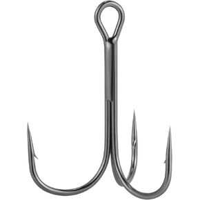 Dr.Fish 30 Pack Fishing Treble Hooks High Carbon Steel Triple Hook Black Nickel Strong Sharp Hook with Bard Surf Fishing Catfish Bass Tuna Striper Mackerel Freshwater Saltwater #14-6/0