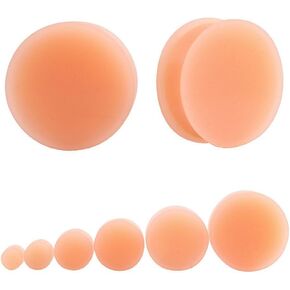 Flesh Skin Colored Ear Gauges Plugs Tunnels Expanders Stretcher Silicone Body Piercing Jewelry (Plug Gauge: 8mm(0g))