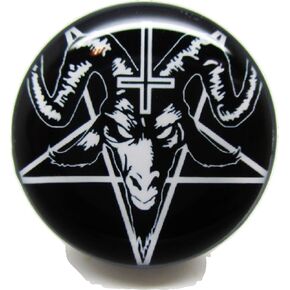 زوج* Baphomet أسود مع سدادات أذن خماسية ومتقاطعة - براغي أكريليك - 10 مقاسات (0 مقياس (8 مم))